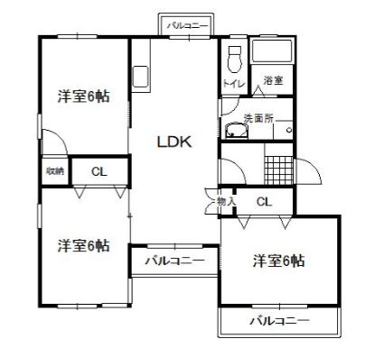 福岡市城南区干隈のマンションの間取り