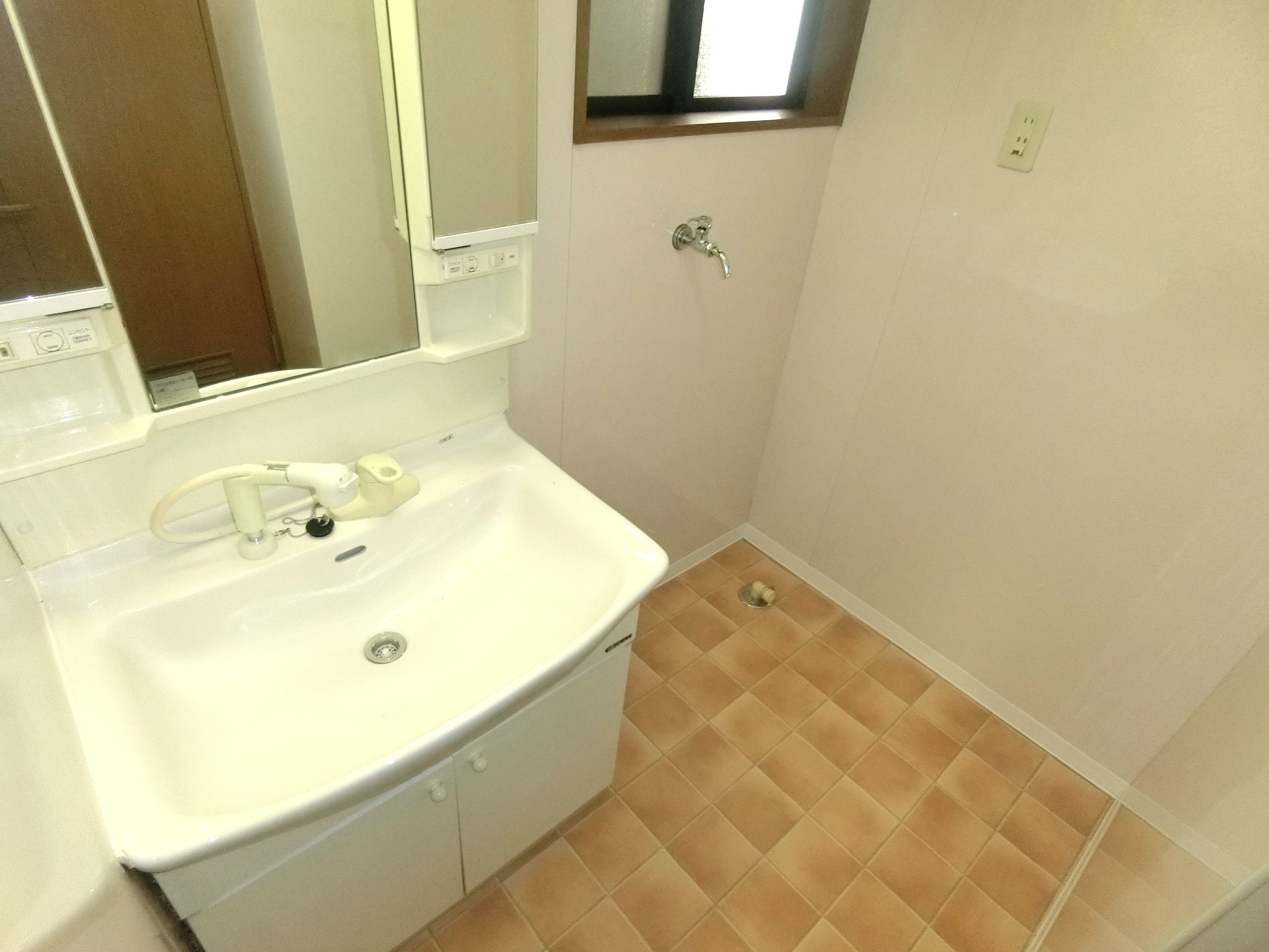 洗面設備　室内にシャンプードレッサーと洗濯機置き場を備え付けです☆