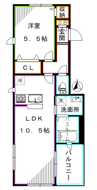 ＪＲ中央線 中野駅 徒歩10分 3階建 築14年の間取り写真