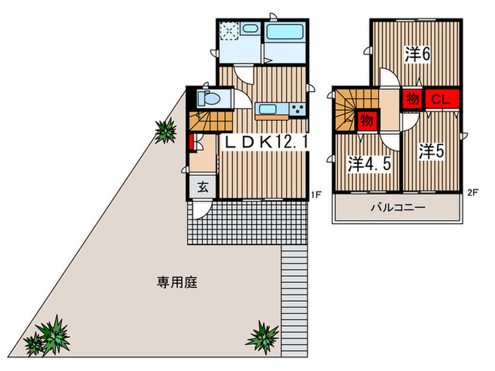 三室大古里緑地台住宅H棟の間取り写真