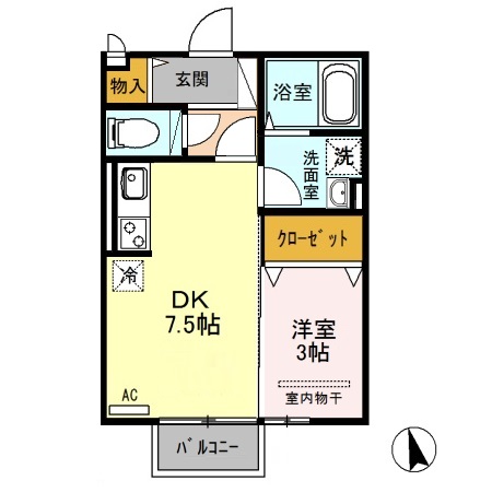 ＪＲ白新線 大形駅 2階建 築18年の間取り写真