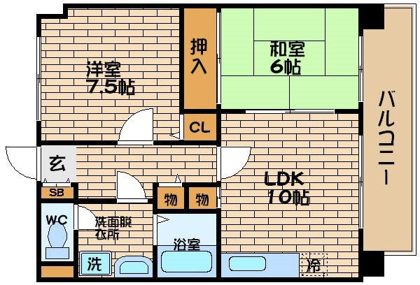 ハイグレードマンション鷺洲の間取り写真