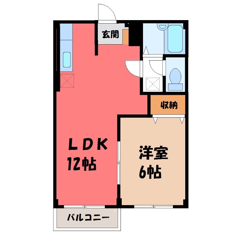 ＪＲ上越線 群馬総社駅 徒歩7分 2階建 築34年の間取り写真