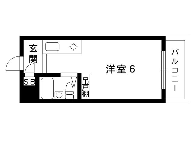 神戸市灘区岩屋中町のマンションの間取り