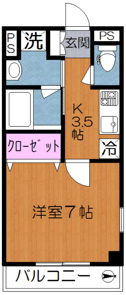 東武伊勢崎線 草加駅 徒歩6分 3階建 築20年の間取り写真