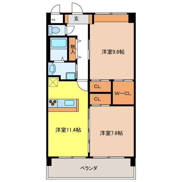 岐阜市寿町のマンションの間取り