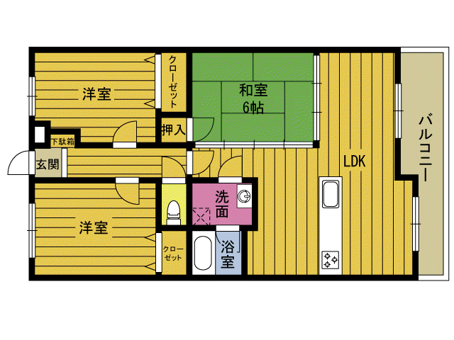 ＷＩＮＤＯＭ湯の川の間取り