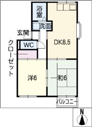 シャンポール喜多の間取り