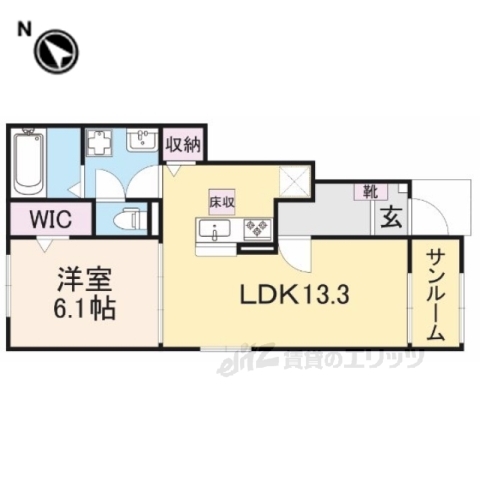 高島市新旭町旭のアパートの間取り