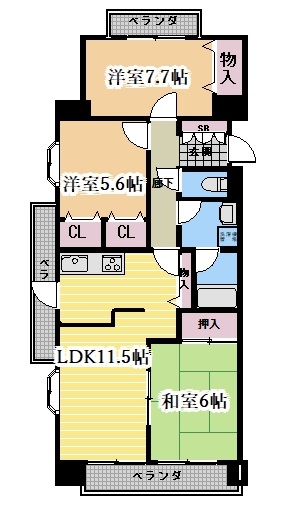 クレスト石川橋の間取り