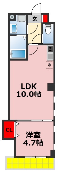 【千葉市中央区長洲のマンションの間取り】