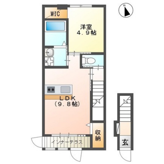 郡山市新屋敷のアパートの間取り