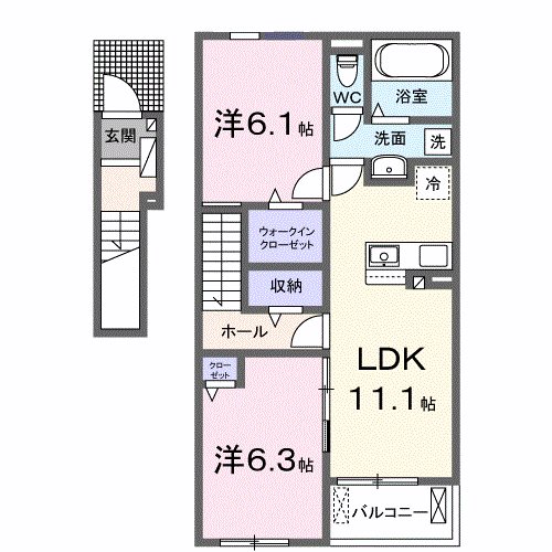 薩摩郡さつま町西新町のアパートの間取り