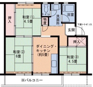 神戸市北区ひよどり台のマンションの間取り