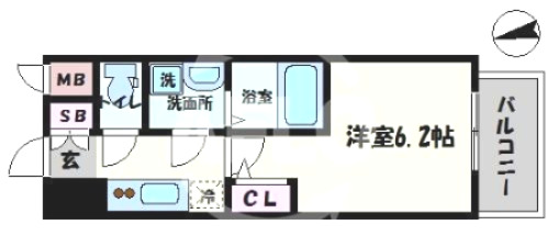 S-RESIDENCE南堀江の間取り