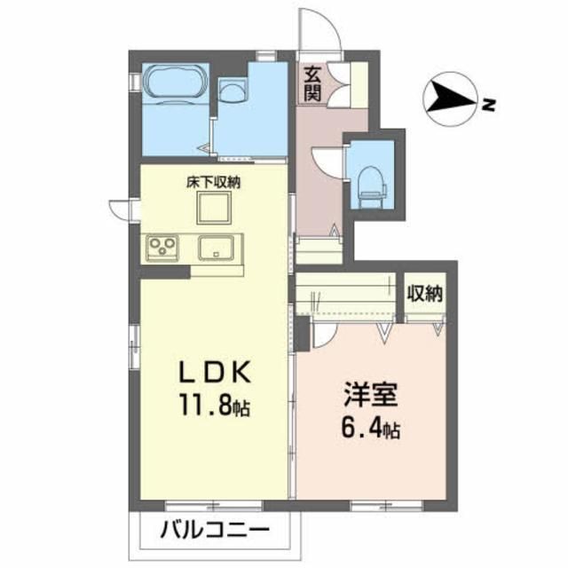 塩竈市石堂のアパートの間取り