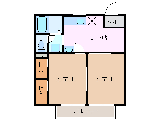 三重郡朝日町大字縄生のアパートの間取り