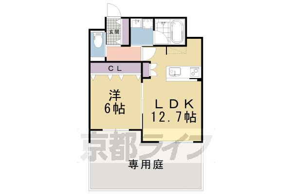 京都市北区大宮西小野堀町のマンションの間取り