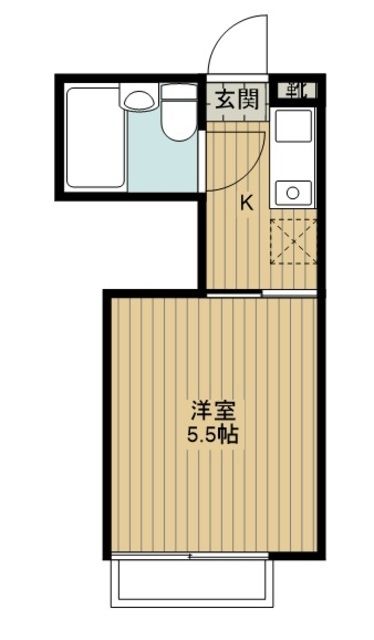 富士見市鶴瀬東のアパートの間取り