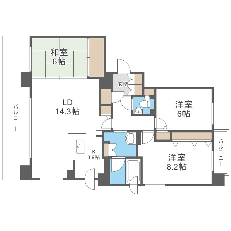 桂和レジデンス円山桜の間取り