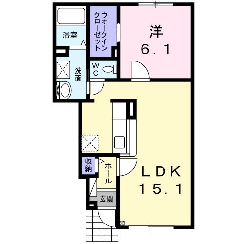 名寄市大通南のアパートの間取り