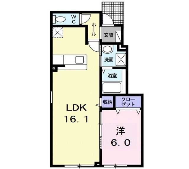 弘前市大字小比内のアパートの間取り