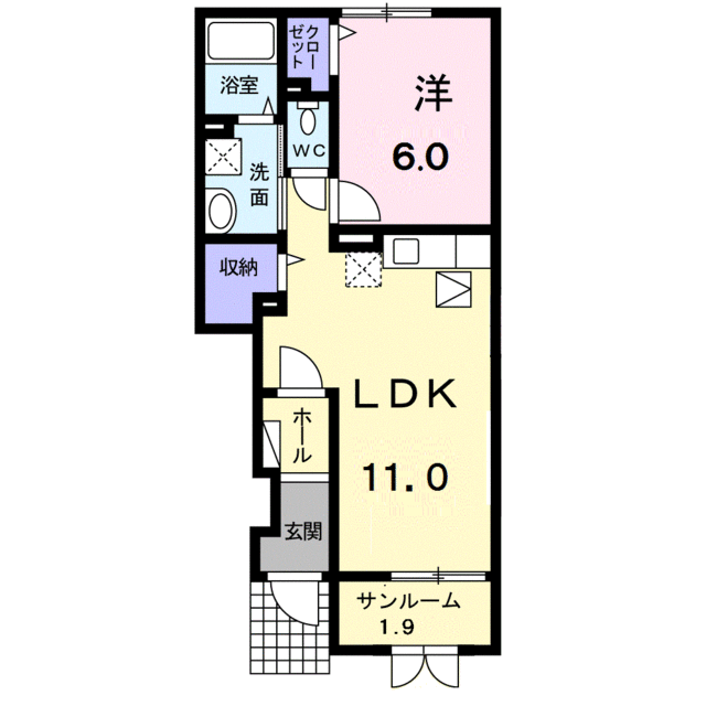 シャルール　Ｂの間取り