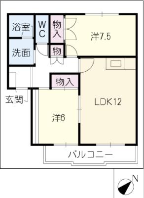 サニーヒルズ鳴丘Ａ棟の間取り