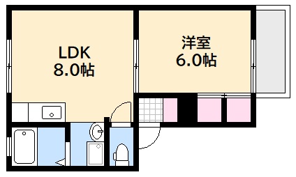 広島市西区中広町のアパートの間取り