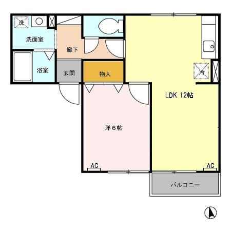 便船塚ハイツ　Ａの間取り