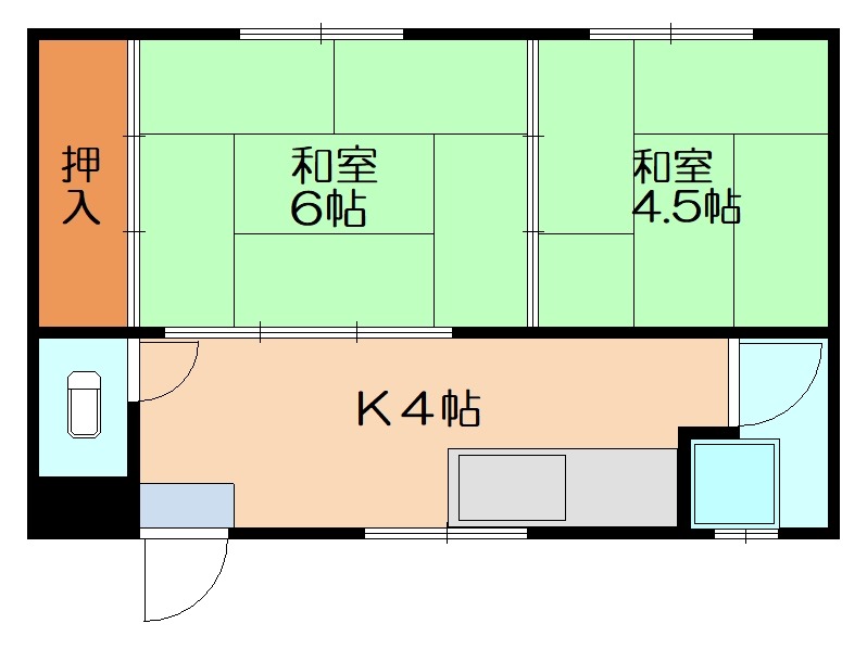 糟屋郡粕屋町仲原のアパートの間取り