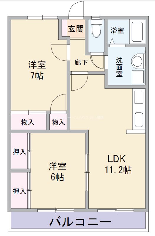 クレスト上尾K-1の間取り