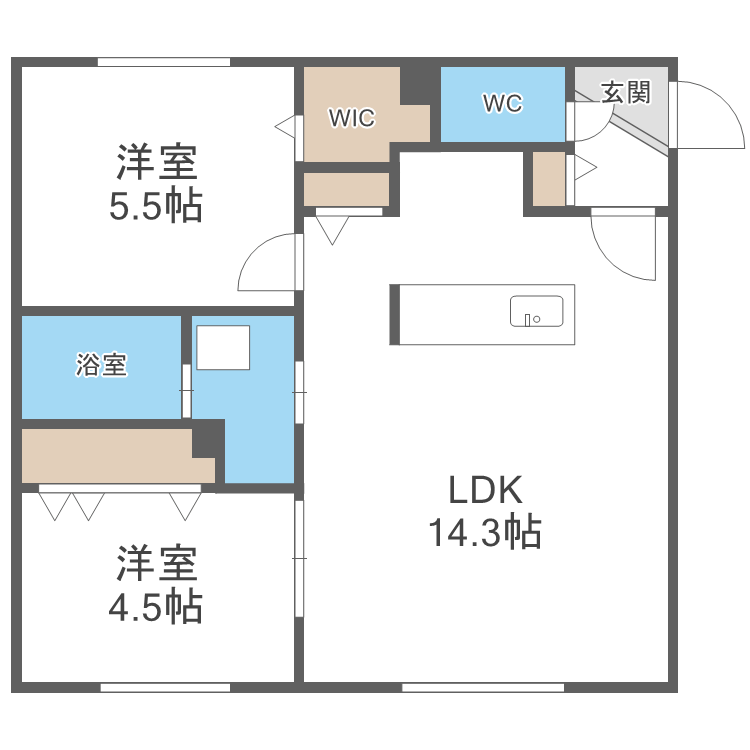 ＣｒｅａＭａｉｓｏｎ東札幌ＳＷ（クレアメゾン）の間取り