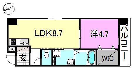 松山市一番町のマンションの間取り