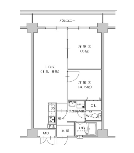 大阪市港区弁天のマンションの間取り