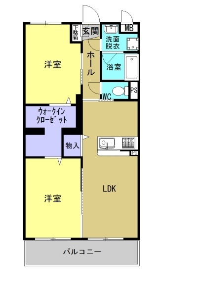 小田郡矢掛町西川面のマンションの間取り