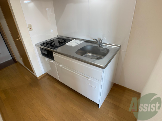 キッチン　グリル付きのシステムキッチンでお料理が楽しめそうです