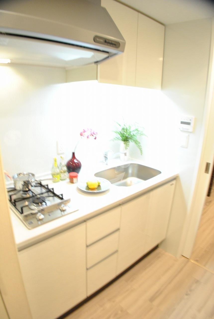 キッチン　パークアクシス心斎橋　2口ガスシステムキッチン