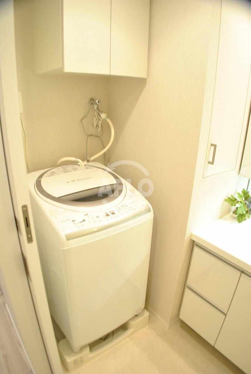 洗面設備　パークアクシス心斎橋　洗濯機あり