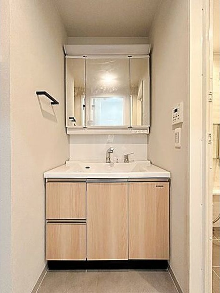 洗面設備　独立洗面化粧台が付いています