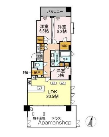 パークシティ成城 Fコートの間取り写真