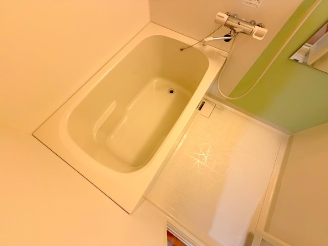 バス・シャワールーム　広めのお風呂は一日の疲れを癒してくれます。