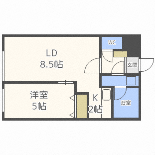 地下鉄南北線 北３４条駅 徒歩2分 4階建 築11年の間取り写真