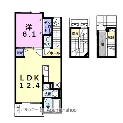 名鉄三河線 新川町駅 徒歩9分 3階建 築11年の間取り写真