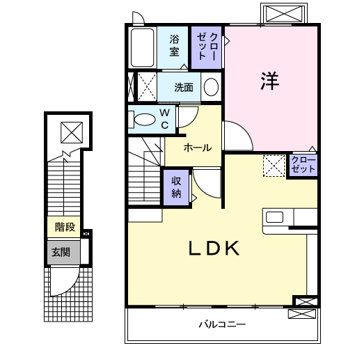 我孫子市東我孫子のアパートの間取り