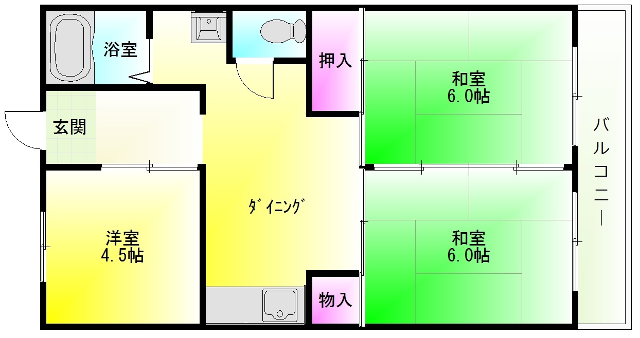 八尾市山本町北のマンションの間取り