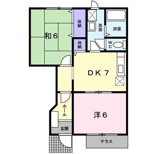 越前市瓜生町のアパートの間取り