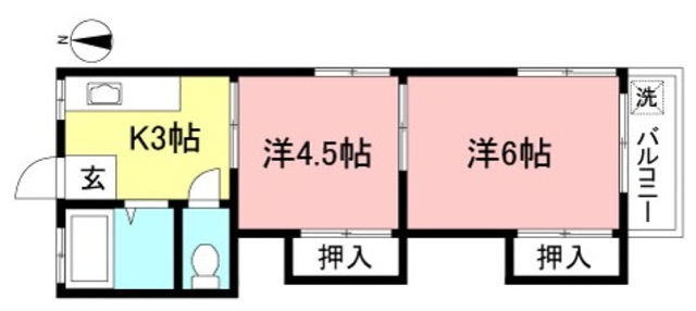 府中市住吉町のアパートの間取り