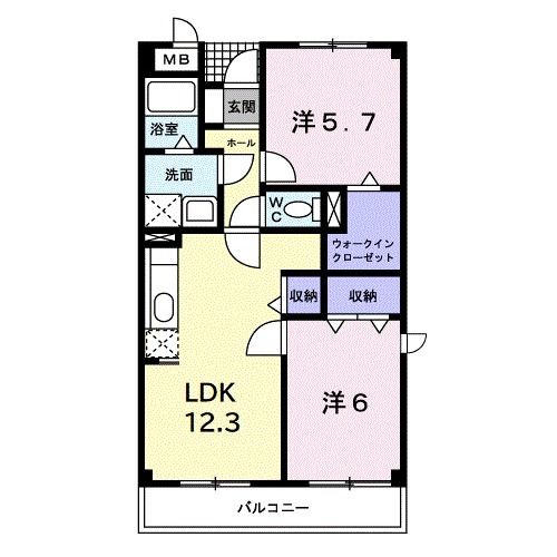 岡山市中区円山のマンションの間取り