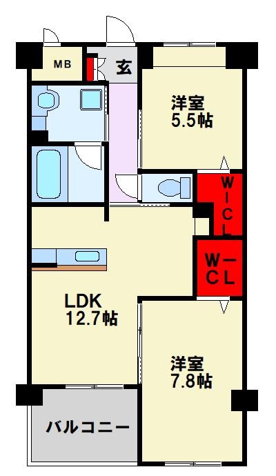 グランビュー黒崎南の間取り